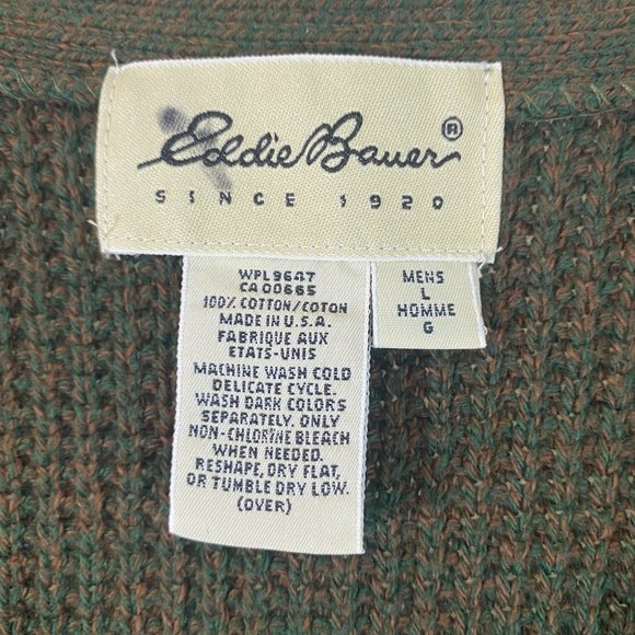 SOLD Eddie Bauer 100% Cotton Woven 4 Button Sweater Vest NWOT - Picture 7 of 7